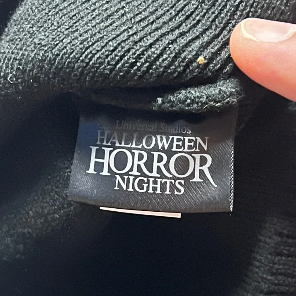 Universal Studios Halloween Horror Nights 2024 Pierced Cat Ear Beanie Hat Black